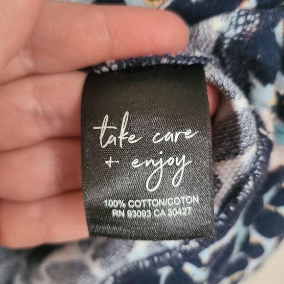 Nic & Zoe US Women's Size PP 100% Cotton Mock Neck Sweatshirt Floral Casual - Picture 7 of 10